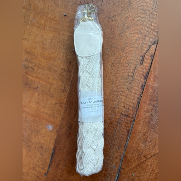 Clare V Cream Braided Rope Crossbody Strap - Picture 2 of 2